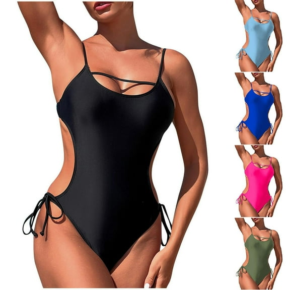 Ndbuld Women's One Piece Swimsuit Athletic Bathing Suit Modest Swimwear Black M
