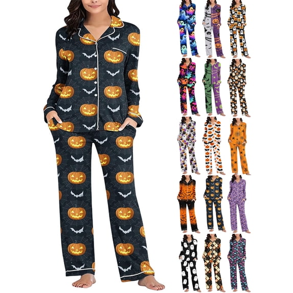 Ndbuld Women's Pajama Set, 2‑Piece Top & Pants 4‑Way Stretch Casual Breathable Loungewear Sleepwear with Pocket for Home