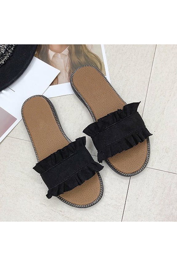 Women's Sandals,Flat Sandals for Women,Slip On Sandals Women,Beach Sandals for Woman,Summer Sandals,Girls Sandals,Walking Sandals Women Dressy,Slide Sandals Women,Square Toe Sandals Black