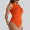 thumbnail image 1 of Ndbuld Women's Shapewear Bodysuit Women's Sexy Fashion Tight Fitting Casual Solid Yoga Jumpsuit Shorts Corset Clothes ,Orange,S, 1 of 1