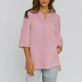 thumbnail image 1 of Ndbuld Women's Short Sleeve Cropped Slim Fitted Tee Tops Basic Casual Workout Shirts Summer T Shirt Deal for Days Holiday Decor Pink XXL, 1 of 9