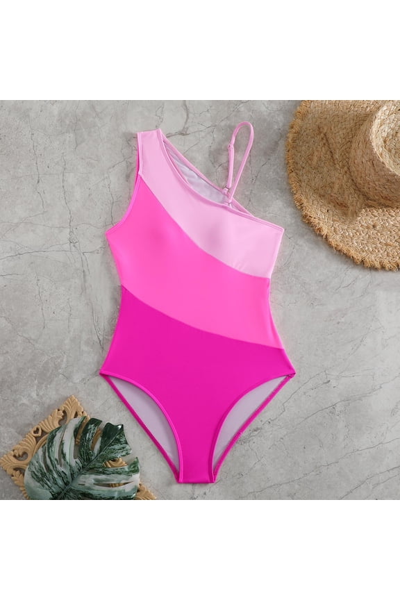 Women's Swimsuit Fashion Comfortable Printing Bikini Women's Sexy Plain Color Swimsuit Bikinis Sets Great Gifts for Less Pink XXL
