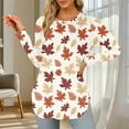 thumbnail image 1 of Ndbuld Women's Tops And Blouses Long Sleeve Waffle Tee Loose Casual T Shirts Khaki M, 1 of 3