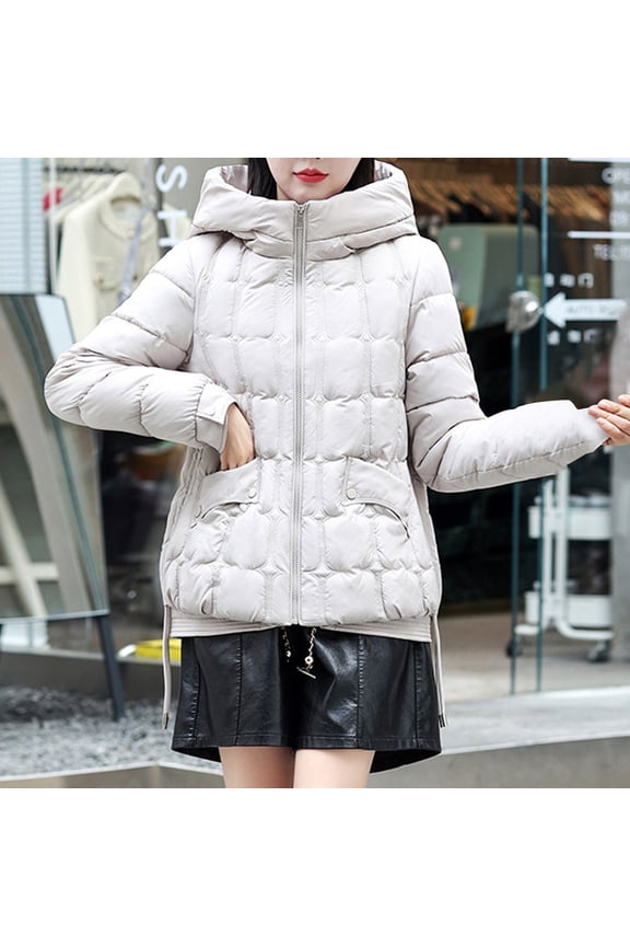 Women's Winter Warm Coat Packable Ultralight Full Zip Short Down Jacket Business Casual Warm Quilted Stretch Lightweight Windproof Snowproof Jacket Warm Lightweight Winter Jacket ,White