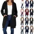 thumbnail image 1 of Ndbuld Women's Zip Up Hoodies Oversized Fleece Long Tunic Sweatshirts Casual Long Sleeve 2025 Fall Hoodie Jacket Coat Black M, 1 of 9