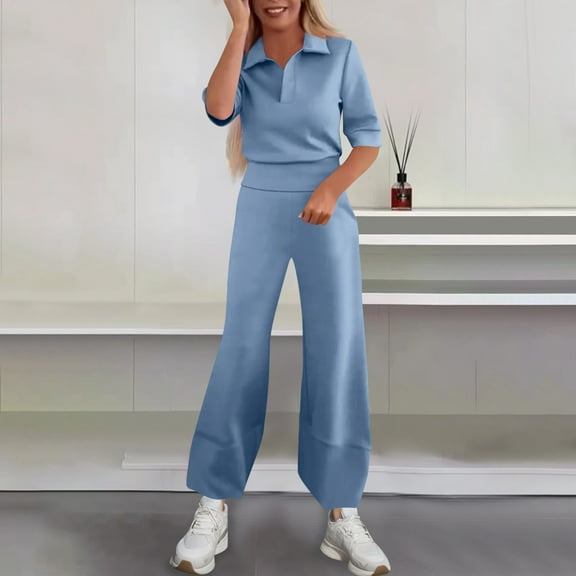 Ndbuld Womens 2 Piece Workout Sets Short Matching Casual Summer Outfits Slim Fitted Going Out Gym Yoga Athletic Tracksuits Sky Blue S