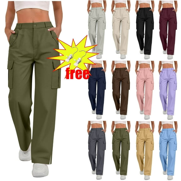 Fashion Pants Women Ladies Solid-color Stretch Belt Long Pants String Button Pockets Pants Trousers