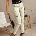 thumbnail image 1 of Ndbuld Womens Cargo Pants with Pockets Fashion Casual Low-rise Button Solid Color Pocket Cargo Pants Casual Pants 2XL,Beige, 1 of 5