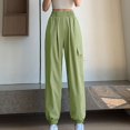 thumbnail image 1 of Ndbuld Womens Cargo Pants with Pockets Spring and Summer Casual Pocket Workwear Pants Casual Long Pants Leggings Great Gifts for Less,S,Green, 1 of 3