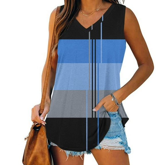 Ndbuld Womens Cute Tank Tops Eyelet Sleeveless Spaghetti Strap Scoop Neck Loose Casual 2025 Summer Beach Vacation Flowy Shirts,S-2XL Sky Blue 2XL