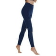 thumbnail image 1 of Ndbuld Womens Leggings with Pocket Women's Fashionable Solid Color Perforated Oversized High Waisted Breathable Casual Sports Yoga Pants Blue XS, 1 of 2