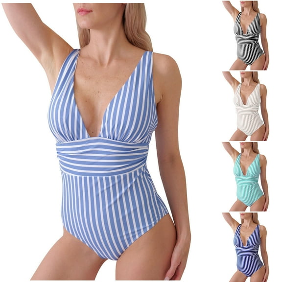 Ndbuld Womens One Piece Swimsuit Athletic Swimwear Bathing Suits Color Block Print Sport Swimsuits Black M