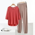 thumbnail image 1 of Ndbuld Womens Pajamas Set Long Sleeve Sleepwear Button Down Nightwear Soft Cotton Pj Lounge Sets Red L, 1 of 5