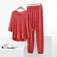 thumbnail image 1 of Ndbuld Womens Pajamas Set Long Sleeve Sleepwear Button Down Nightwear Soft Cotton Pj Lounge Sets Red M, 1 of 6