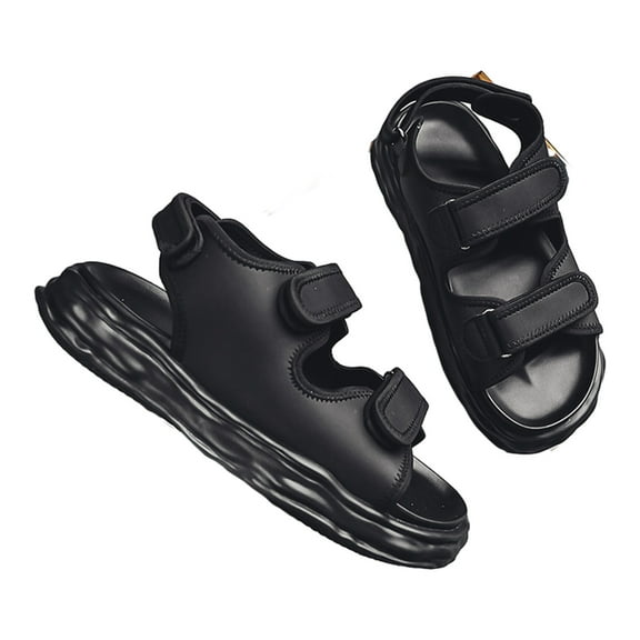 Ndbuld Womens Slides Sandals Soft Thick Sole Non-Slip Pillow Sandals House Slides for Women Men And Women Summer Soft Outdoor Beach Non-Slip Sandals Hook Loop Casual Shoes Black