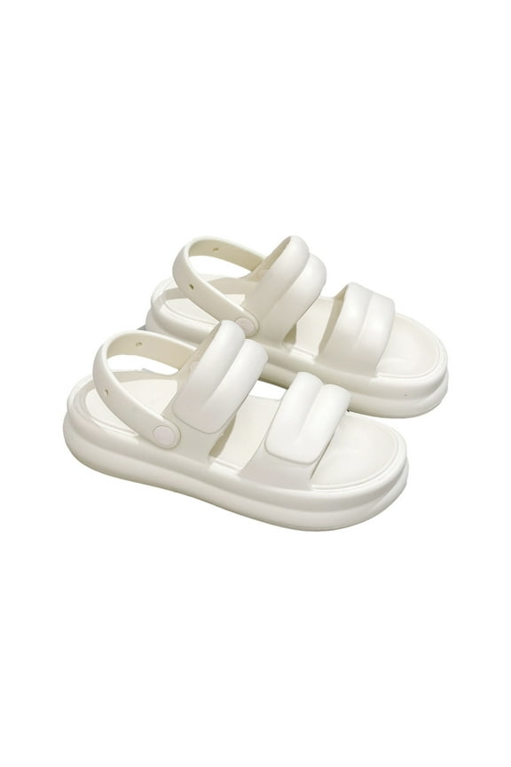 Womens Slides Sandals Soft Thick Sole Non-Slip Pillow Sandals Sandals Summer Leisure Beach Holiday Sandals Shoes Height Quality New Outdoor Non-slip Comfortable Casual Sneakers White