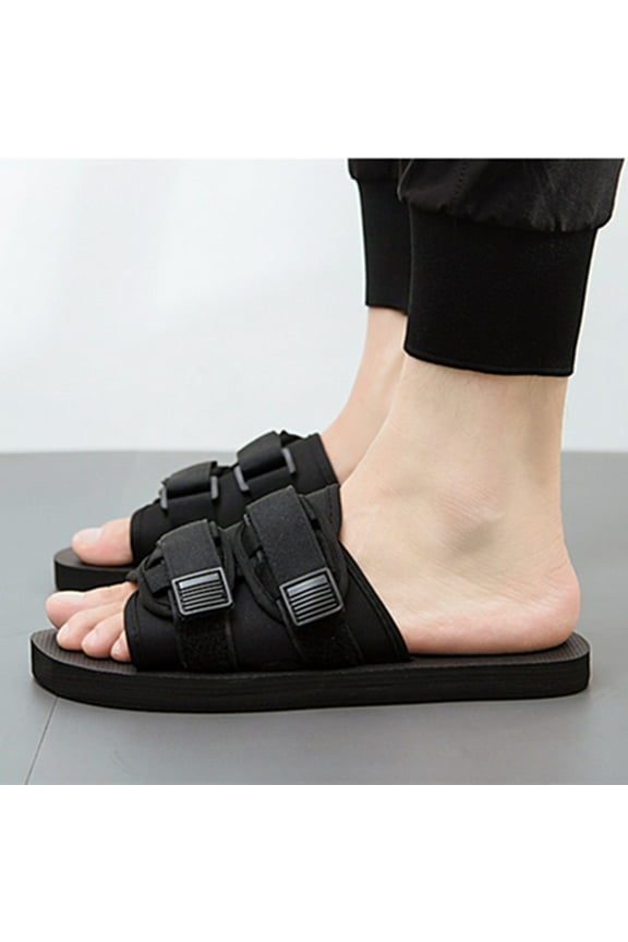 Womens Slip On Flip Flops Ring Toe Strappy Summer Gladiator Flat Sandals Slippers Men Slippers Beach Slippers Sandals Unisex Shoes Summer Ladies Casual Shoes Slippers on Clearance Black