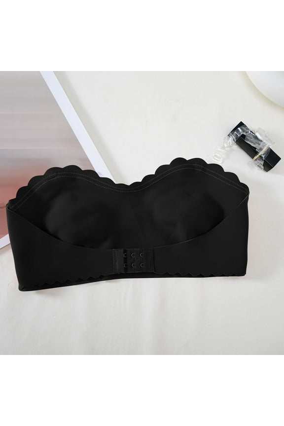 Womens Sports Bra Women's Comfortable No Steel Hoop Sexy Wrap Around Bra with Back Buckle Gathered Strapless Drop And Fall Bra