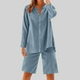 thumbnail image 1 of Ndbuld Womens Summer Tops 2025 Fashion Cotton Linen Short Sleeve Shirts V Neck Casual Loose Fit Button Tunic Blouses Outfits Family Gifts Blue 2XL, 1 of 9