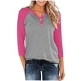 thumbnail image 1 of Ndbuld Womens Summer Tops Women Tops Women's Round Neck Loose Shirt Top Hot Pink,2XL, 1 of 8
