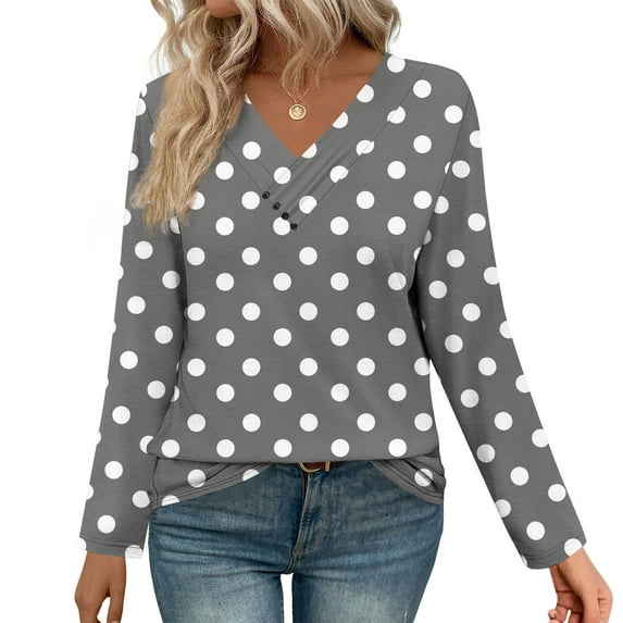 Ndbuld Womens Tops Womens Long Sleeve Shirts Pleated Crew Neck Casual Fall Fashion Tops Loose Fit Lightweight Girls Outfits Clothes Gray 2XL