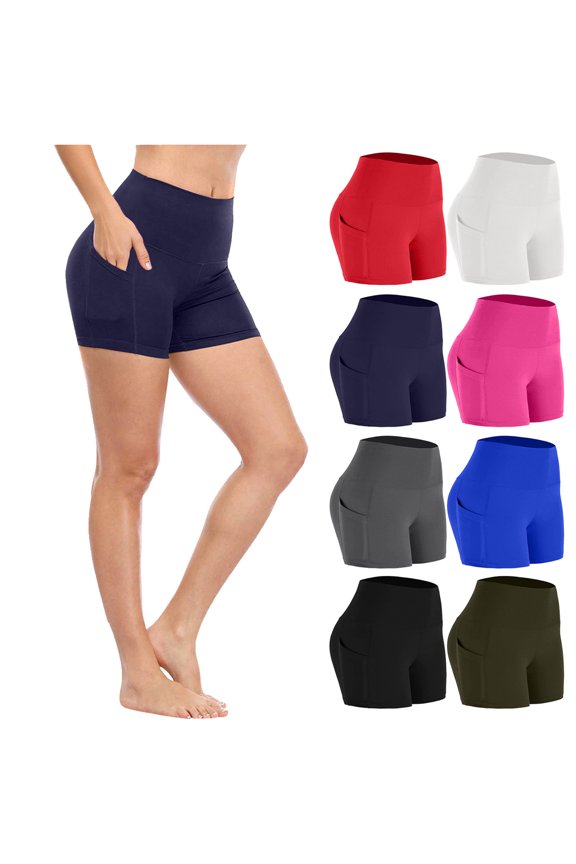 Workout Biker Shorts Women High Waisted Tummy Control Spandex Booty Volleyball Shorts for Yoga Dance Navy XXXXL