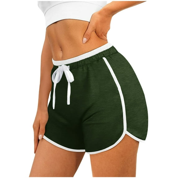 Ndbuld Workout Shorts for Women Seamless Women Casual Summer Sports Shorts Workout Yoga Shorts Active Shorts Clearance & more savings Green S