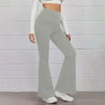 thumbnail image 1 of Ndbuld Yoga Pant High Waist Yoga Pants Women Solid Color Tight Fitting Hip Shaping Flared Pants Yoga Pants Deals of The Day Lightning Deals Gray S, 1 of 6