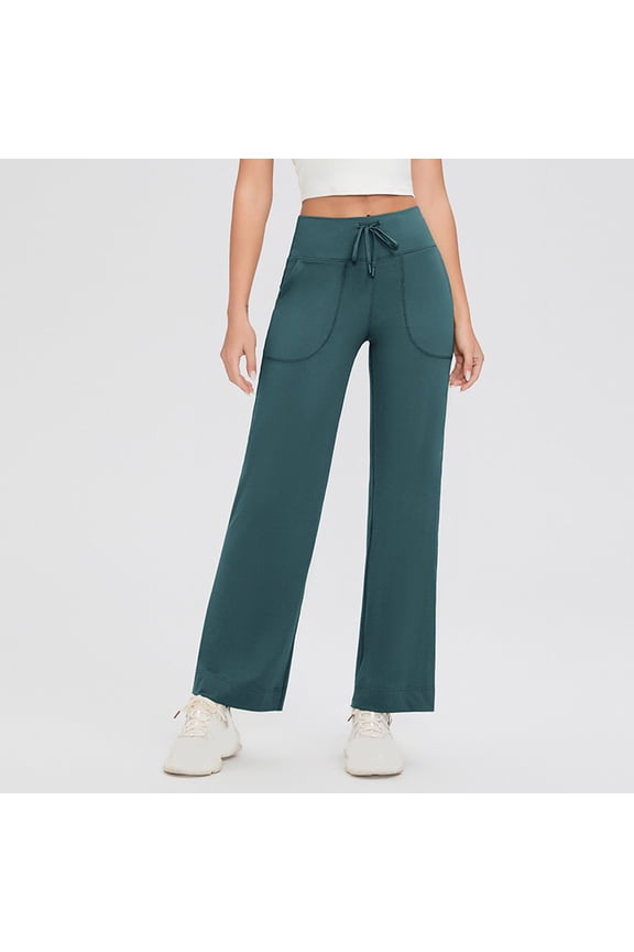 Yoga Pants Wide Leg Pant Women's Long Solid Color Hip Lift Fitness High Waist Elastic Exercise Yoga Pants