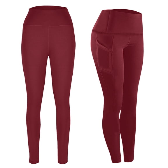 Ndbuld Yoga Pants Women Workout Out Pocket Leggings Fitness Sports Running Yoga Athletic Pants