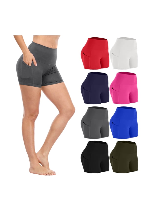 Yoga Shorts for Women Women Gym Shorts Workout Biker Shorts Yoga Booty Shorts Scrunch Butt Lifting Seamless Shorts Dark Gray XL