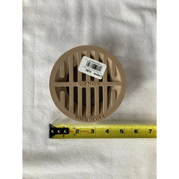 Nds H13Su 3/4 Outdoor Round Drain Grate Cover Universal, Poly Plastic, Sand