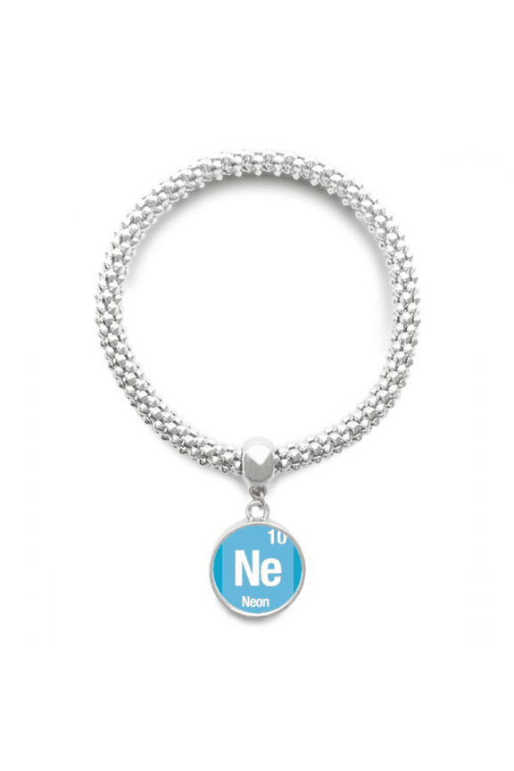Ne Neon Checal Element Science Sliver Bracelet Pendant Jewelry Chain Adjustable Bangle