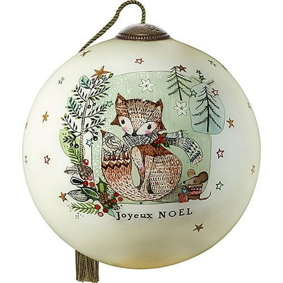 Ne'Qwa Stylized Fox with Trees and Snowflakes Ornament #7201111