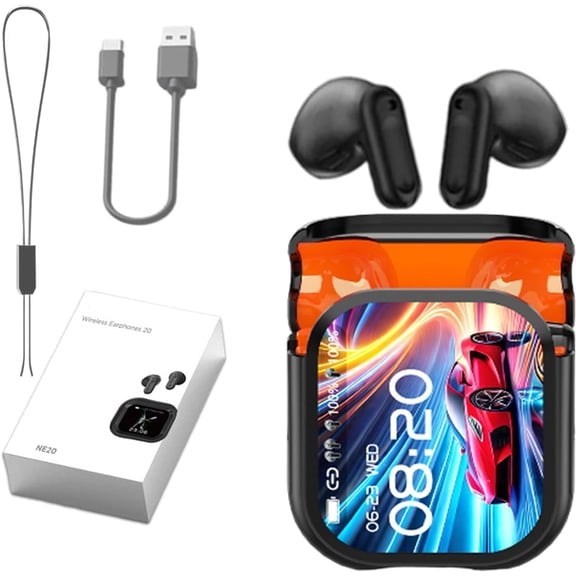 Ne20 Earbuds, Ne20 Translation Earbuds with 140 Language AI Translator Real Time, NE20 Wireless Headphones, Bluetooth 6.0 Earphone, LCD Touch Screen, for Travel, Business, Learning (1PC*Black)