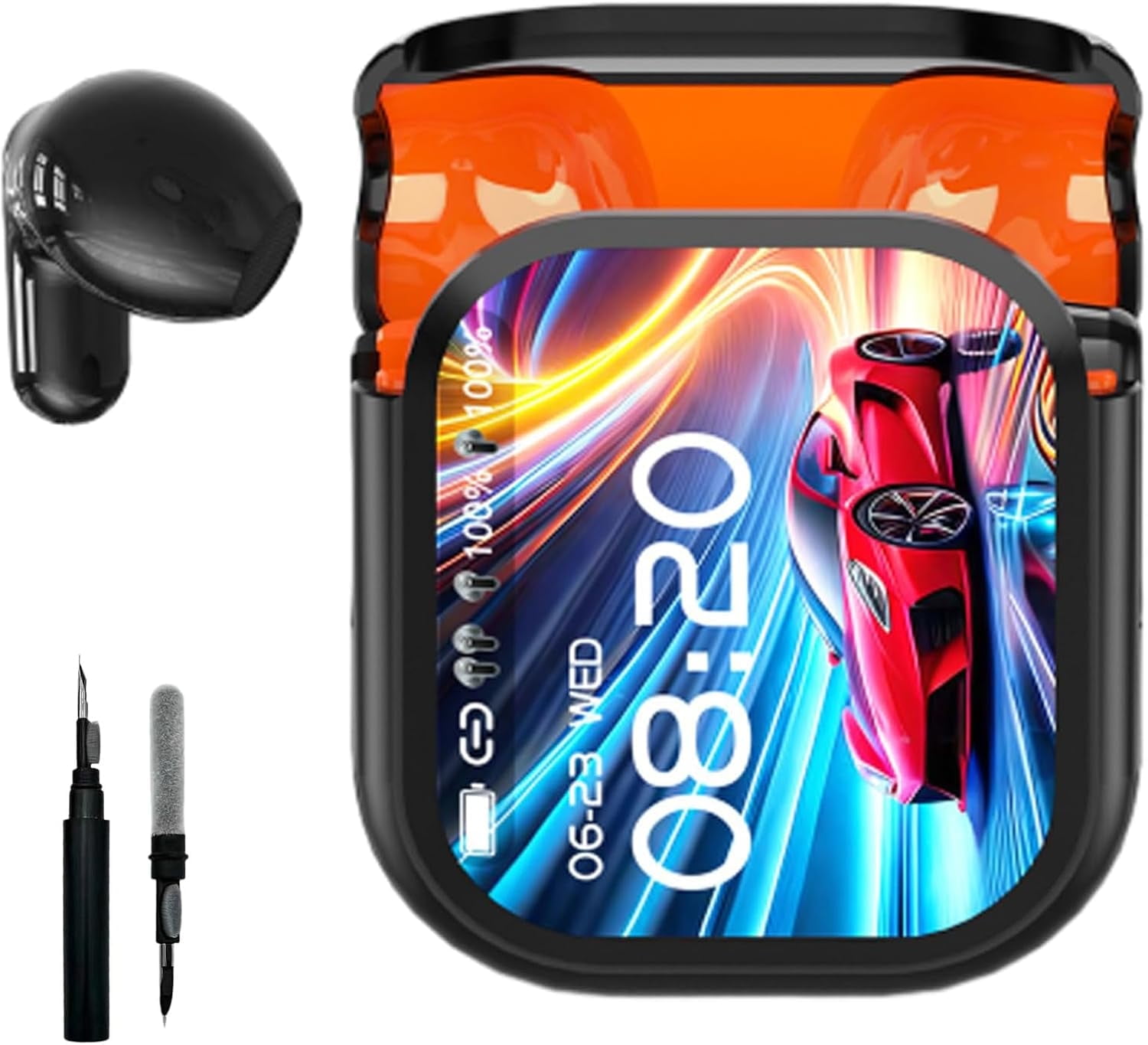 NE20 Earbuds, NE20 Translation Earbuds, 140 Languages Translation, 2.01 in Smart Display, Bluetooth 6.0 Earphones Ai Translator Ear Buds, Ipx6 Water- Resistant (Black