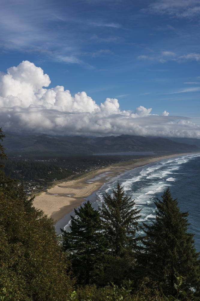 Neahkahnie Beach viewed from a roadside viewpoint Manzanita Oregon United States of America Canvas Art - Robert L Potts Design Pics (12 x 19)