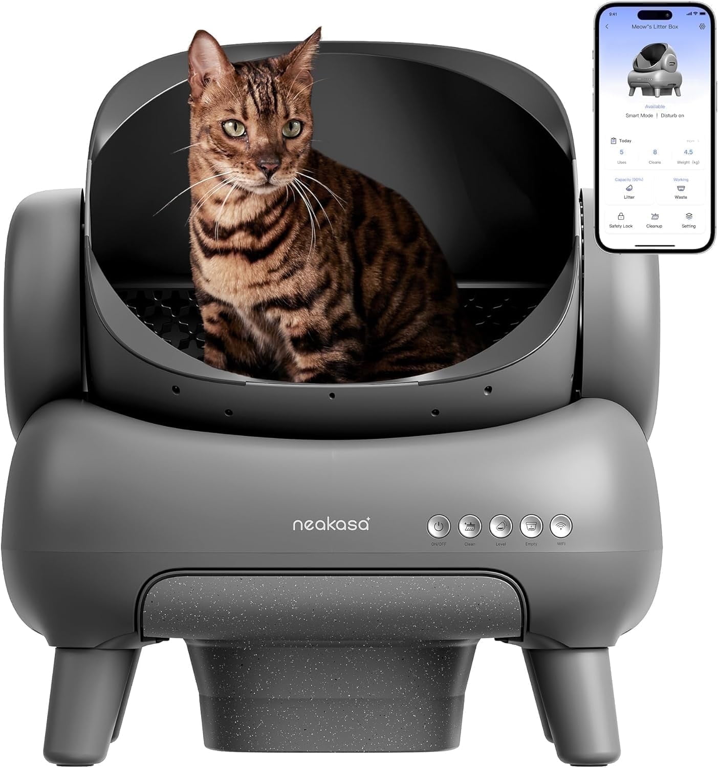 Neakasa M1 Self-Cleaning Automatic Cat Litter Box with Sensor, 7.17L, Odor-Free Waste Disposal, Includes Trash Bags
