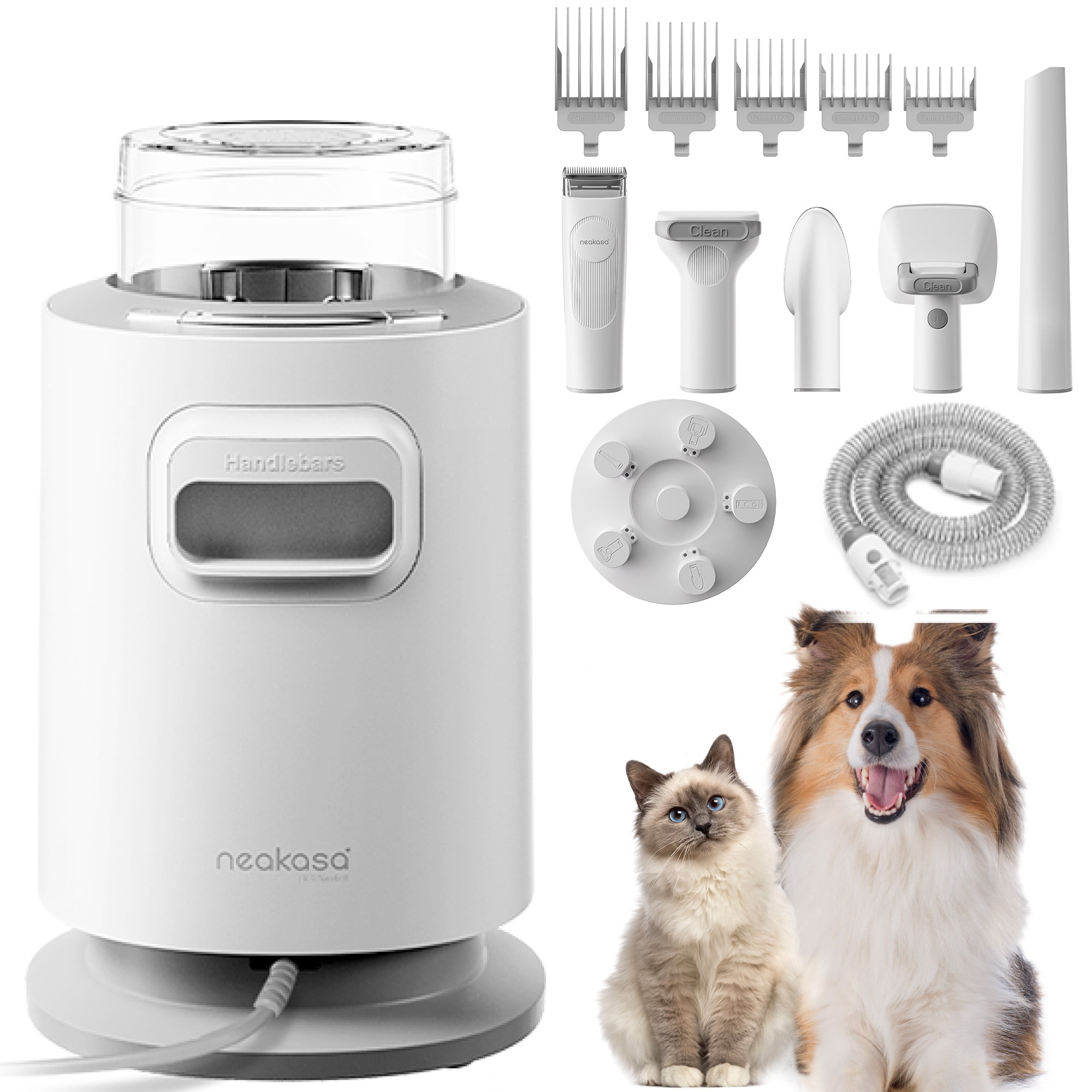 Neakasa P0 Pro Dog Grooming Kit,Low Noise Pet Grooming Vacuum Suction 99.7% Pet Hair,5 Professional Pet Grooming Tools for Dogs/Cats/Other Animals