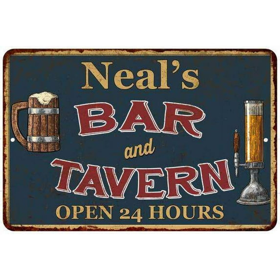 Neal's Green Bar & Tavern Rustic Sign Decor 8x12 208120047141