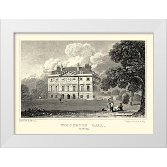 Neale, J.P. 18x14 White Modern Wood Framed Museum Art Print Titled - Wolterton Hall