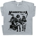 thumbnail image 1 of Neandertallica T Shirt Funny 90s Rock Band Shirts Vintage Concert Cool Graphic Tee Heavy Black Metal Head Thrash Cave Man 80s, 1 of 4
