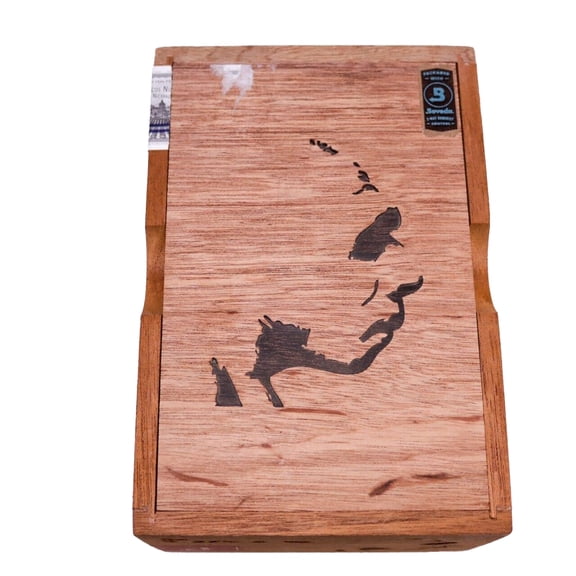 Neanderthal HS Empty Wood Cigar Box 7" x 5" x 3.5"