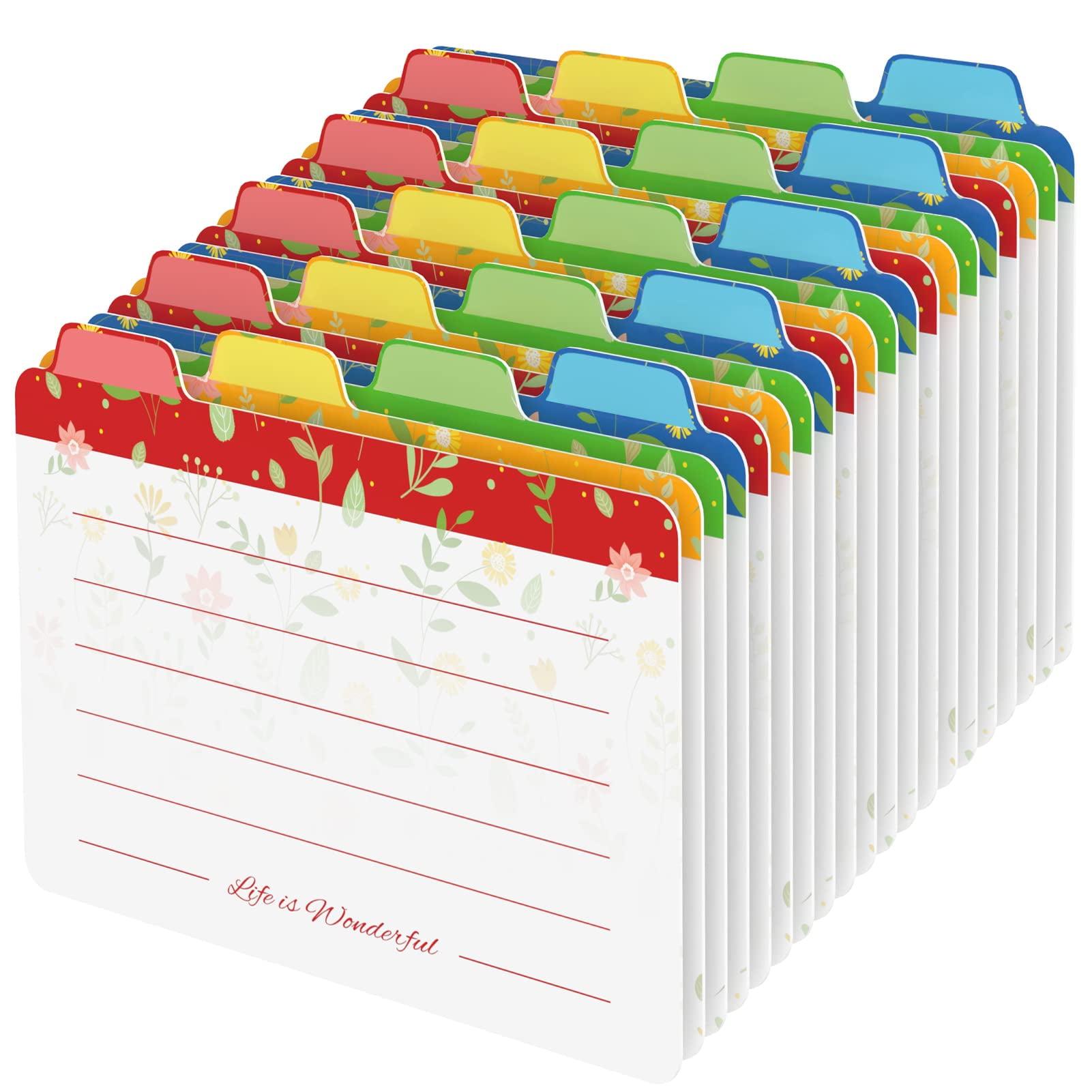Neando 3 x 5 inches Index Card Dividers with Floral Pattern, The Blank ...