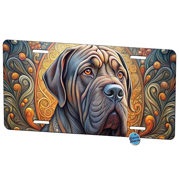 Neapolitan Mastiff Dog Art Nouveau Metal Novelty License Plate