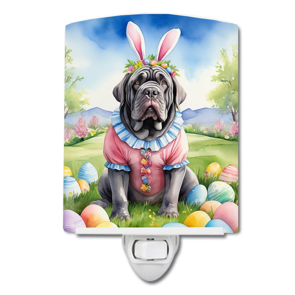 Neapolitan Mastiff Easter Egg Hunt Ceramic Night Light 4 in x 6 in
