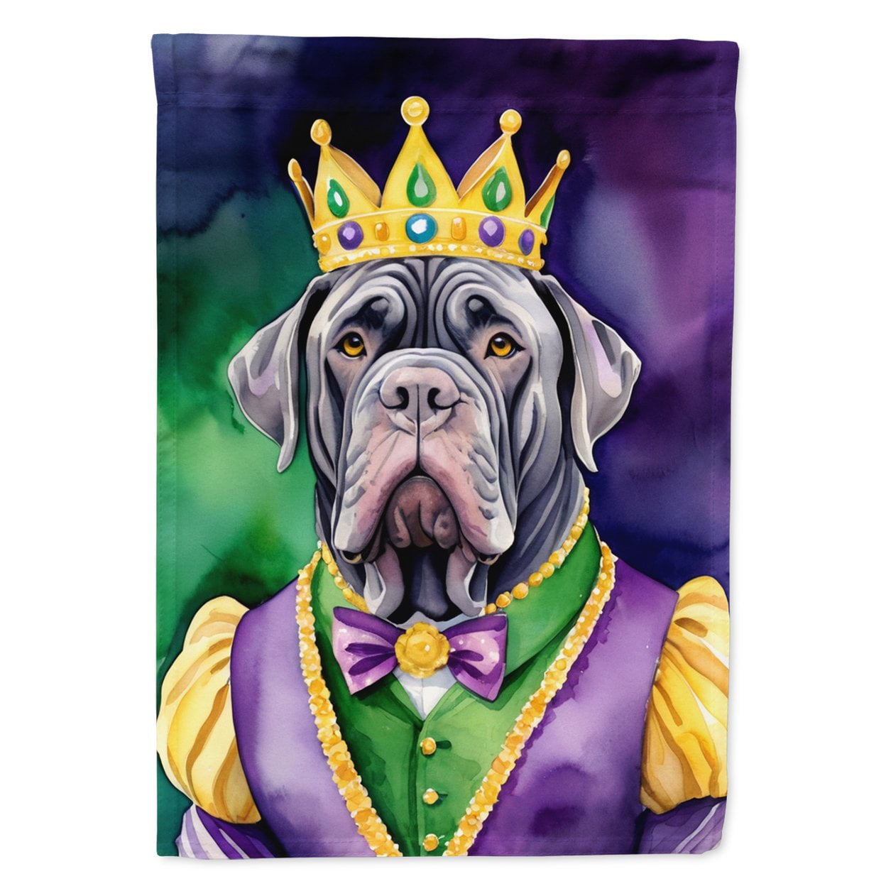 Neapolitan Mastiff King of Mardi Gras Garden Flag