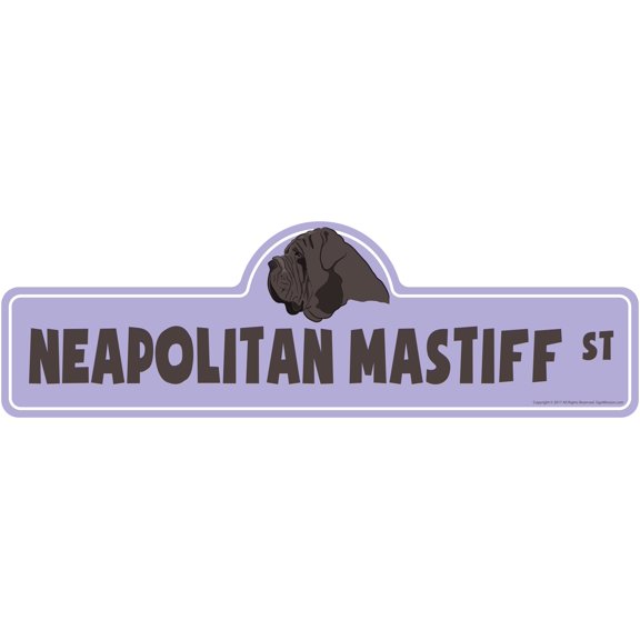 Neapolitan Mastiff Street Sign | Indoor/Outdoor | Dog Lover Funny Home Décor for Garages, Living Rooms, Bedroom, Offices | SignMission personalized gift | 36" Wide