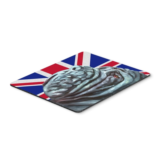 "Neapolitan Mastiff with English Union Jack British Flag Mouse Pad Hot Pad or Trivet"