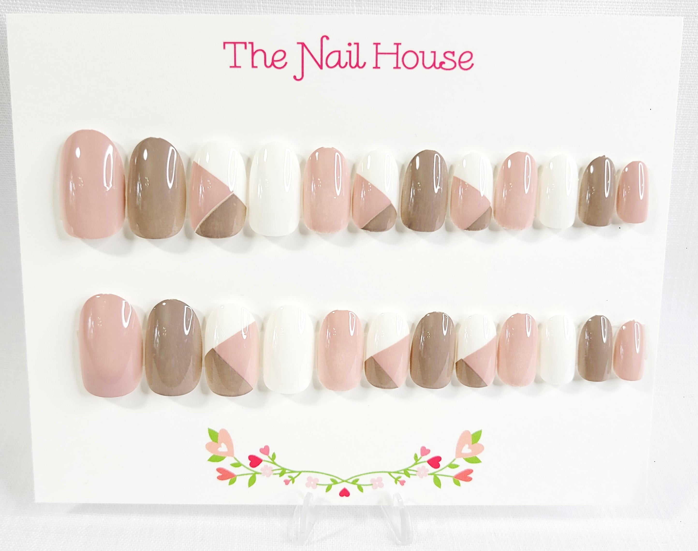 Neapolitan Oval PressOn Nails By The Nail House NH 24